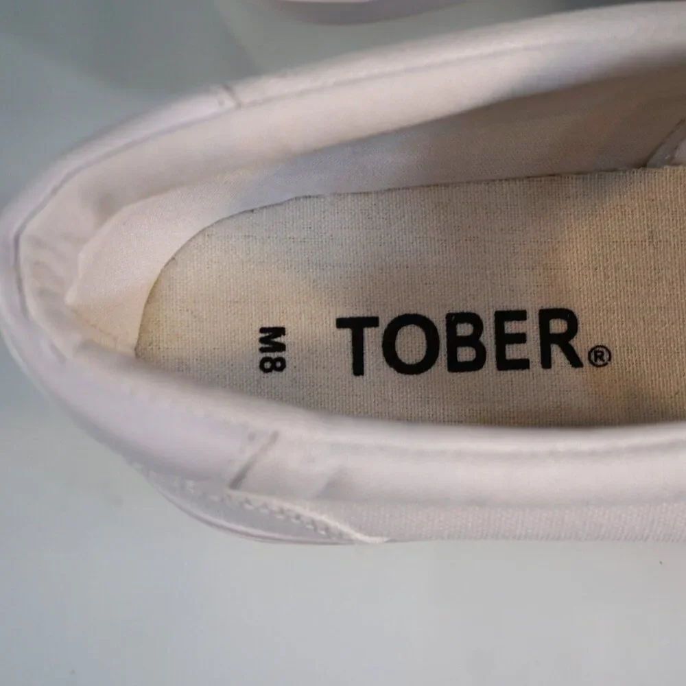 New TOBER Mens Casual Slip-on Loafers Size 8 Boat Shoes Canvas Low Walking Shoes